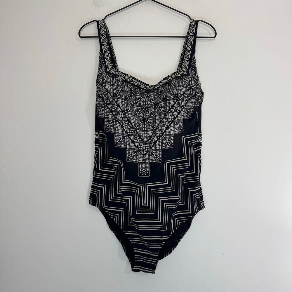 Gottex Printed Square Neck One Piece Bathing Suit 16